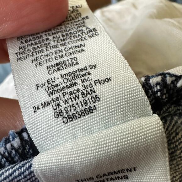 FREE PEOPLE Ella Jeans Blue Denim Distressed Button Fly Cropped - Picture 10 of 14